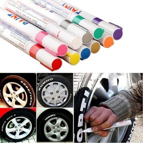 Mayitr 1pc Black White Red Silver Car Paint Scratch Repair Pen