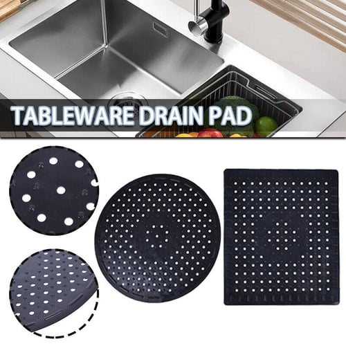 Sink Mat Rubber Dish Mat Drainer Non Slip Sink Protector Liner