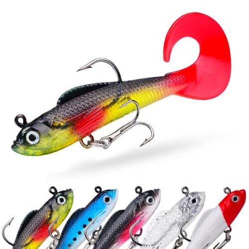 8CM 14G Pre-Rigged Jig Head Soft Swimbait for Bass Fishing