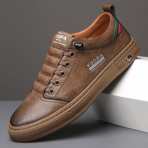 Men's Shoes 2024 New Comfortable Casual Leather Shoes Men's Board