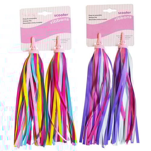Paliston 1 Pair (2pcs) Bike Handlebar Streamers Scooter Grips Streamers Tassel Ribbons For Boys Girls Style 1