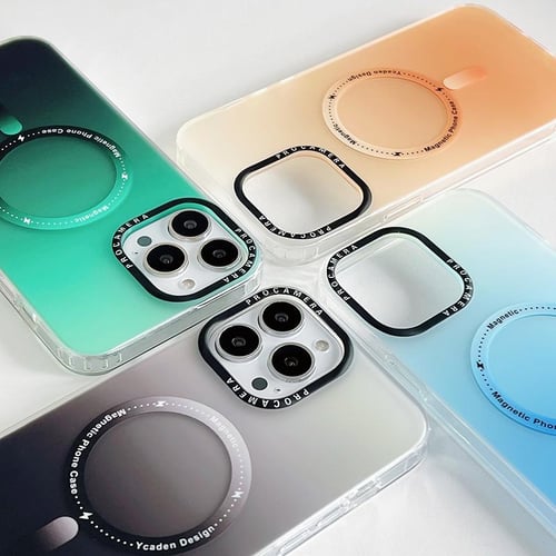 For Magsafe Magnetic Gradient Color Phone Case For iPhone 15 14 Plus 13 12  11 Pro Max Wireless Charging Translucent Slim Matte Cover - sotib olish For  Magsafe Magnetic Gradient Color Phone
