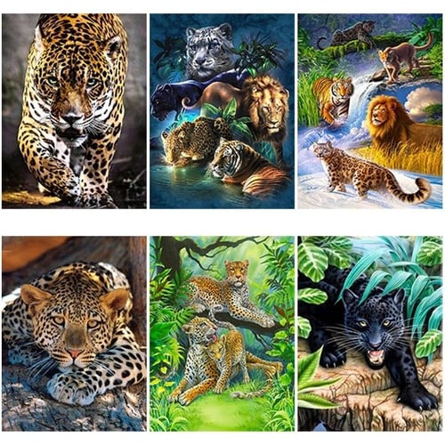 5D Diamond Painting Animals in the Jungle Collage Kit
