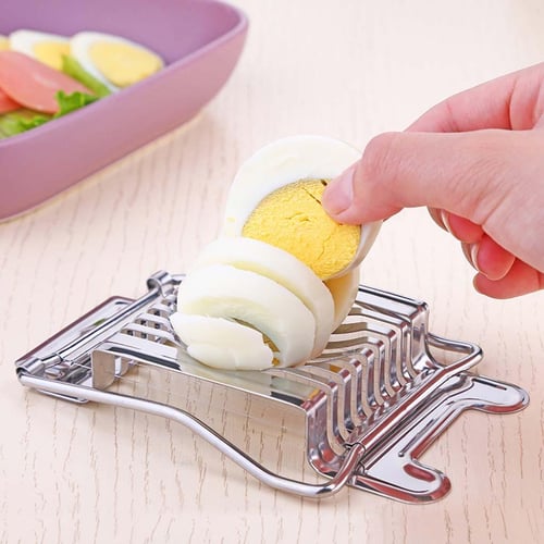 2 PC STAINLESS STEEL MULTI USE EGG SLICER FOR HARD BOILED EGG STRAWBERRIES  KIWIS