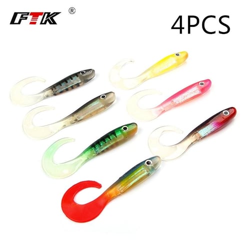 10Pcs 8cm/4.5g Artificial Bait Smooth Realistic PVC Colorful Worm