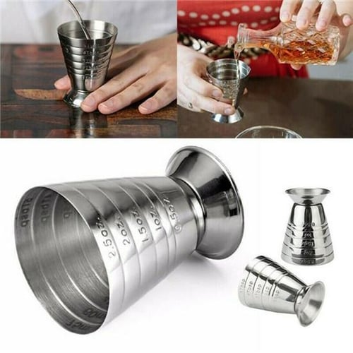 75ml Measuring Jigger Cup Stainless Steel Ounce Jigger Bar Cocktail Mixer Liquor  Measuring Cup Measurer Mojito Measuring Tool