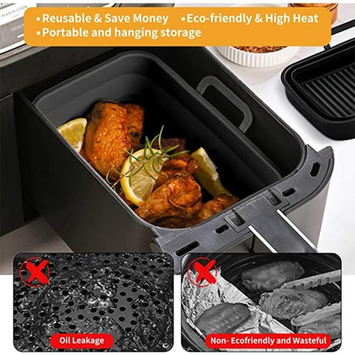 1pc Air Fryer Mat Foldable Reusable Silicone Baking Sheet Oven