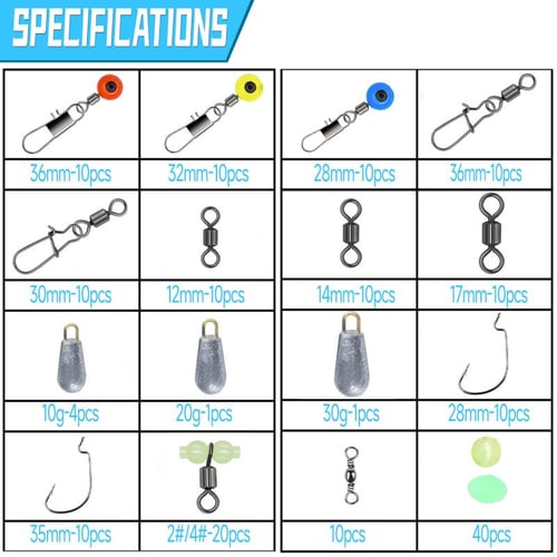Cheap Fishing Accessories Kit Fishing Set With Luminous Block Beads Space  Beans For Freshwater Saltwater Fishing Kits 177pcs