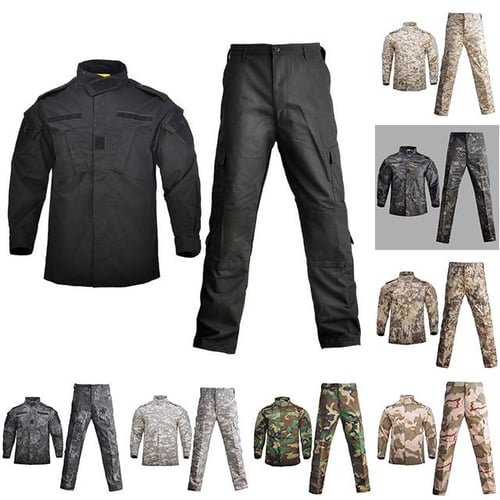 Military Uniform Camouflage Suit Men Combat Shirt Coat Pant Set