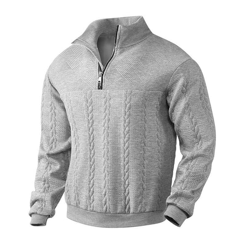 Splicing Long Sleeve Stand Collar Zipper Loose Sweater Splicing Long Sleeve Stand Collar Zipper Loose Sweater
