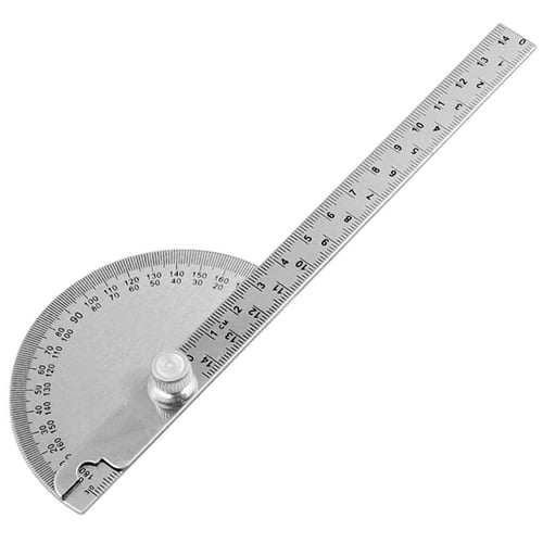 Stainless Steel Round Head 180 degree Protractor Angle Finder Rotary  Measuring Ruler Machinist Tool 10cm Craftsman Ruler