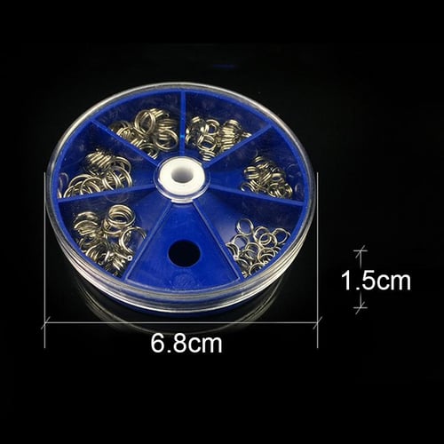 50pcs/lot Stainless Steel Fishing Split Rings 4-#15 Double Loop