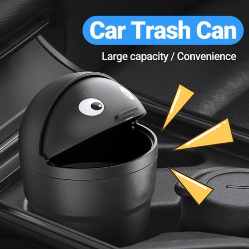 2 PCS Car Trash Can with Lid, Mini Auto Dustbin Garbage Organizer,  Automotive Garbage Container Bin for Vehicle, Home, Office(pink)