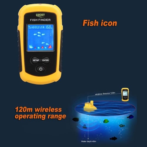 JIUJIU Rechargeable Wireless Fish Finder Echo Sounder Alarm