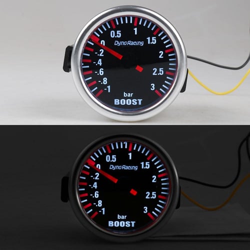 2 Inch 52MM Smoke Lens 2Bar Boost Gauge Turbo Boost Meter With Electronic  Sensor