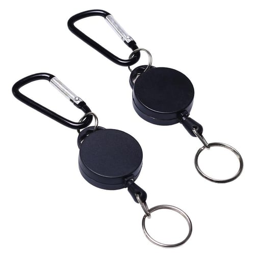 3pcs Badge Reel Key Ring Retractable Heavy Duty Portable ID Card Keys