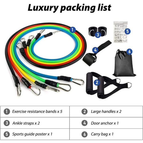 Resistance Bands Set 7 Piece Exercise Band Portable Home Gym