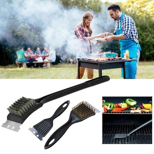 1pc Steel Wire Grill Brush For Cleaning Grill Grates, Bbq Brush