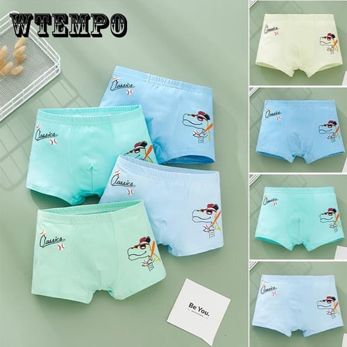 Kids Child Baby Girls Underpants Cartoon Striped Print Underwear Cotton  Briefs Trunks 4PCS Cotton Briefs for