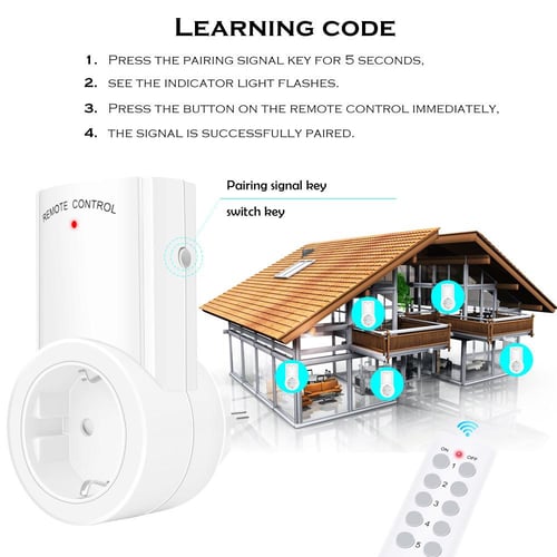 Wireless Remote Control Smart Socket EU UK French Plug Wall 433mhz