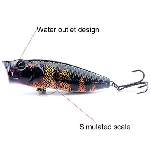 14g/8cm Bionic Bait Simulation Fish Scales Shape Hook Rattle Beads