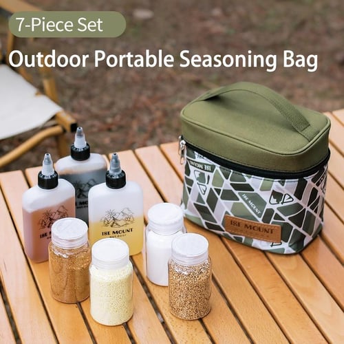 portable seasoning organizer bottle tableware set