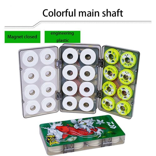 Foam Winding Board Fishing Line Wire Shaft Bobbin Spools 16pcs with Tackle  Box