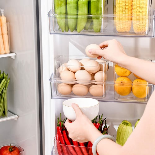 1pc Refrigerator Side Storage Box Organizer, Kitchen Fridge Door