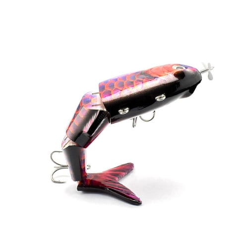 Robotic Fishing Lure Hard Bait Auto Electric Swimming Lures Wobblers  4-Segement Propeller Powered Swimbait USB Rechargeable