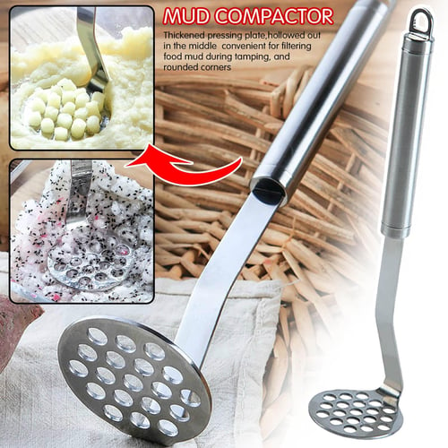 Potato Masher Ricer Stainless Steel Metal Kitchen Hand Smasher Vegetable  Manual Round Tools