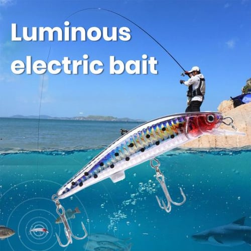 Electric Twitching Lure with Sharp Hook USB Rechargeable LED