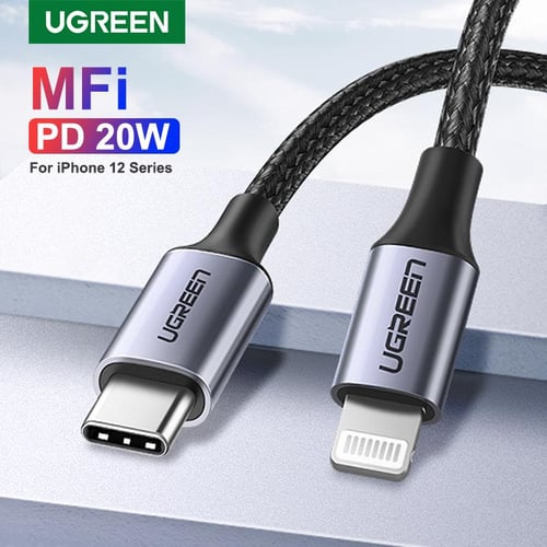 UGREEN UGREEN MFI PD 20W Cable for iPhone XR 8 14 13 pro max 12 pro max 11  pro USB C to Lightning Cable Fast PD Charge Data Sync Nylon Braided