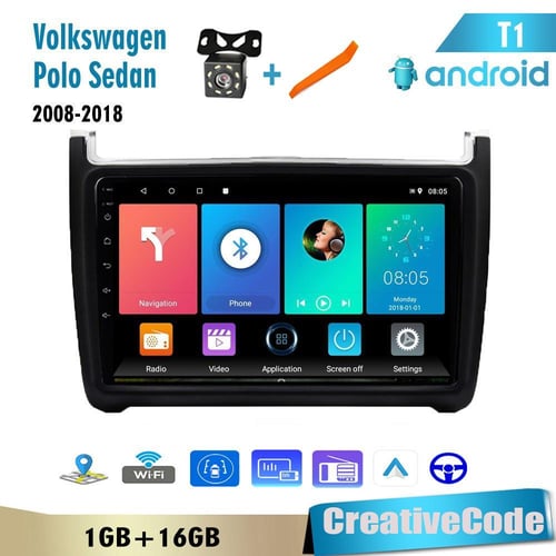 Cheap Car Android Radio For Volkswagen Polo Sedan 2008-2018 With Button  Knob 2din Multimedia Stereo Video Player WIFI GPS 1+16GB