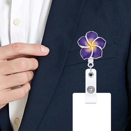 5pcs Fashionable Retractable Badge Reel Clips Set With Delicate