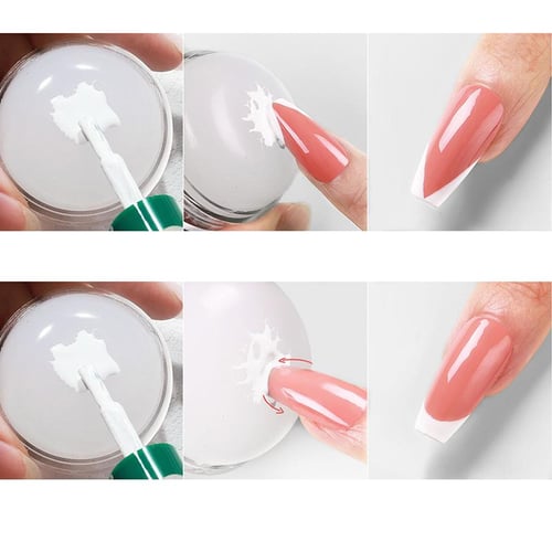 Transparent Nail Stamper With Scraper 2pcs Jelly Silicone Stamp For French  Nails Manicuring Kits Nail Art Stamping Tool Set