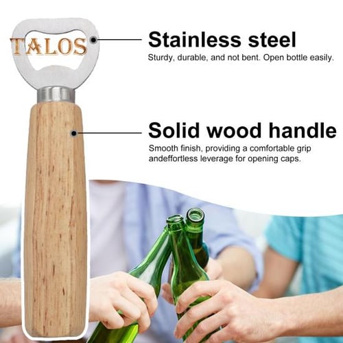 Wooden Handle Stainless Steel Manual Can Opener Canned Knife Tin Can Beer  Bottle