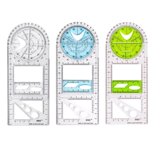 multifunctional geometric ruler drawing template measuring