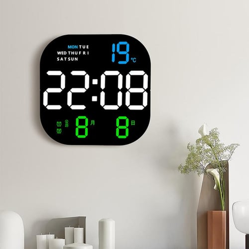 Led Digital Wall Clock Large Screen Wall-mounted Time Temperature