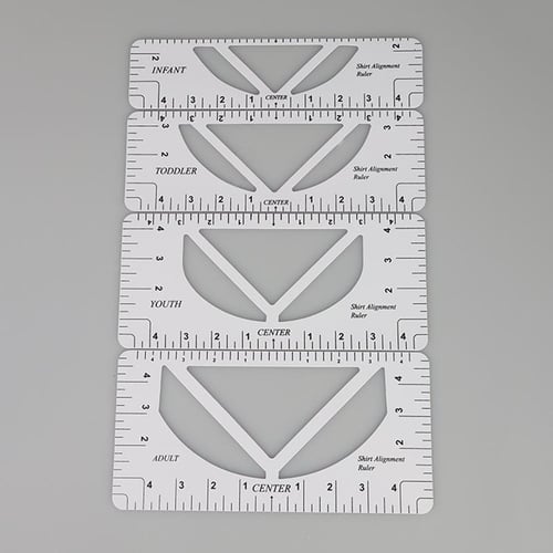4pcs/set PVC T shirt Ruler Guide, Modern T Shirt Ruler For Sewing