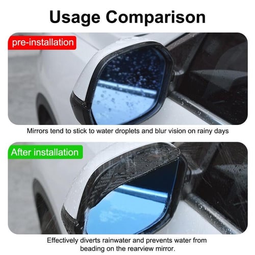 2pcs Car Side Mirror Rain Guard Universal Car Side Rear View