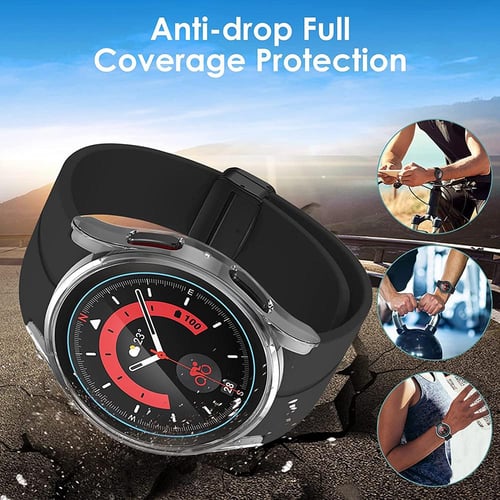 Glass+Case for Samsung Galaxy Watch 6 4 40mm 44mm accessorie PC Bumper  Cover All-Around Screen Protector Galaxy watch 5 pro 45mm