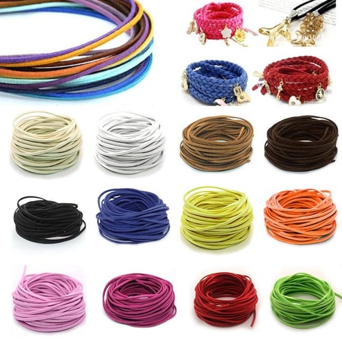 DIY Crafts Pack of 10 Sets, Silver, Faux Leather Cord Suede Cord String  Rope Thread, for Jewelry Making Beading Necklace Bracelet Crafts with AS