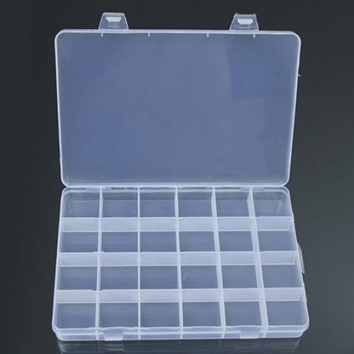 10 Slots Adjustable Plastic Rectangle Transparent Storage Box Craft  Organizer Handcraft Jewelry Container