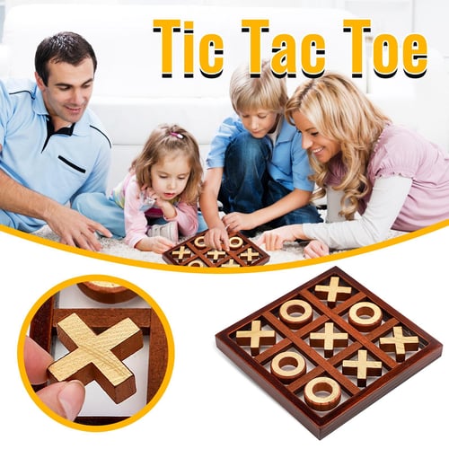 Wooden Tic Tac Toe Board Game XO Chess Parent Child Interaction