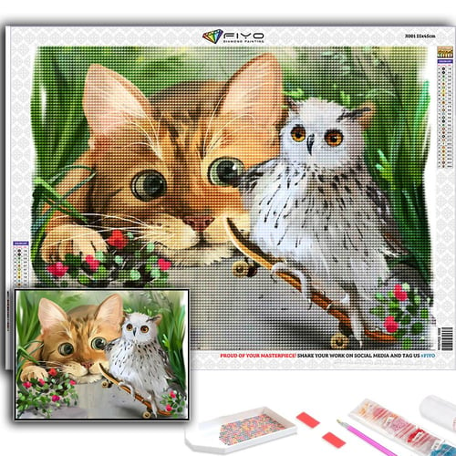 DPF DIY cat and bird 5D home decor mosaic full square diamond painting  cross stitch diamond embroidery crafts Kits Animal - AliExpress