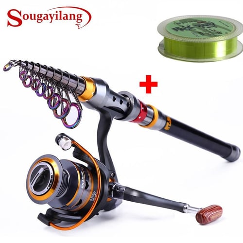 Telescopic Fishing Rod 1.8m 2.1m 2.4m with Fishing Line Hooks Set  Ultralight Weight Carbon Fiber Casting Spining Fishing Pancing