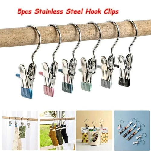 Stainless Steel Hook Clip Multifunctional Traceless Clothespin For