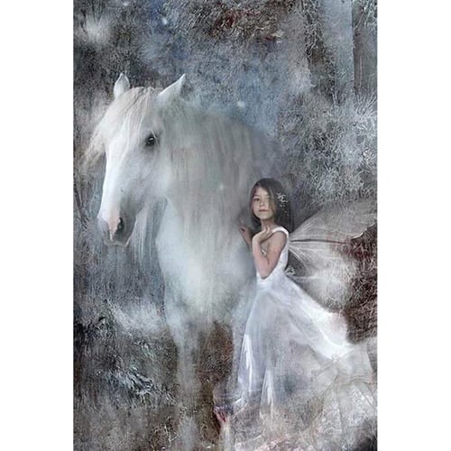 Little Girl & Fantasy Horse Diamond Painting