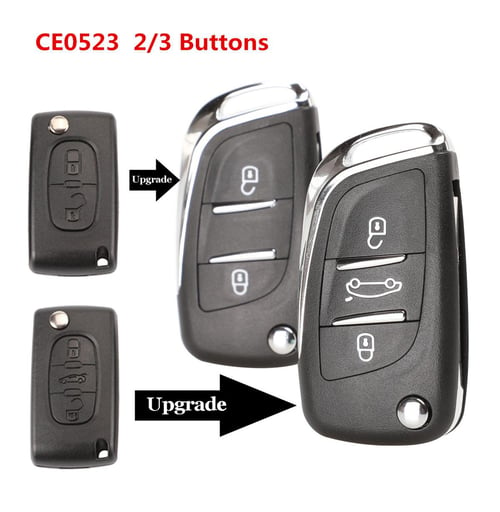 Buttons Key Shell Compatible Ce0523 Folding Flip Key For Peugeot