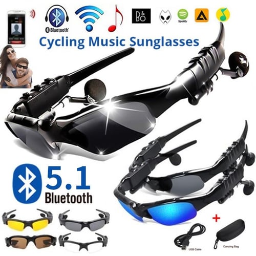 Fashion Sports Stereo Wireless Earphones Bluetooth Headset Telephone  Polarized Driving Sunglasses/Mp3 Riding Eyes Glasses From 4,08 €